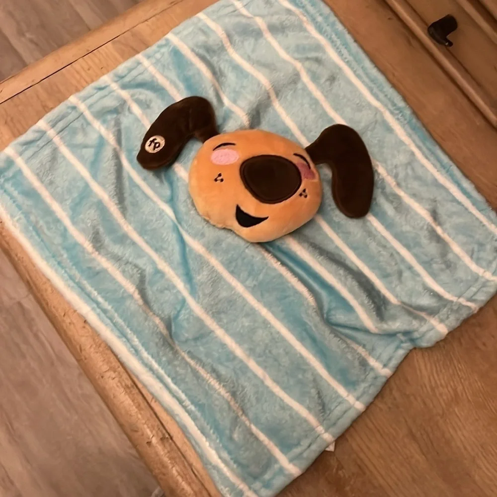 Fisher-Price Dogs & Puppies Baby Lovey Security Blanket Striped Blue